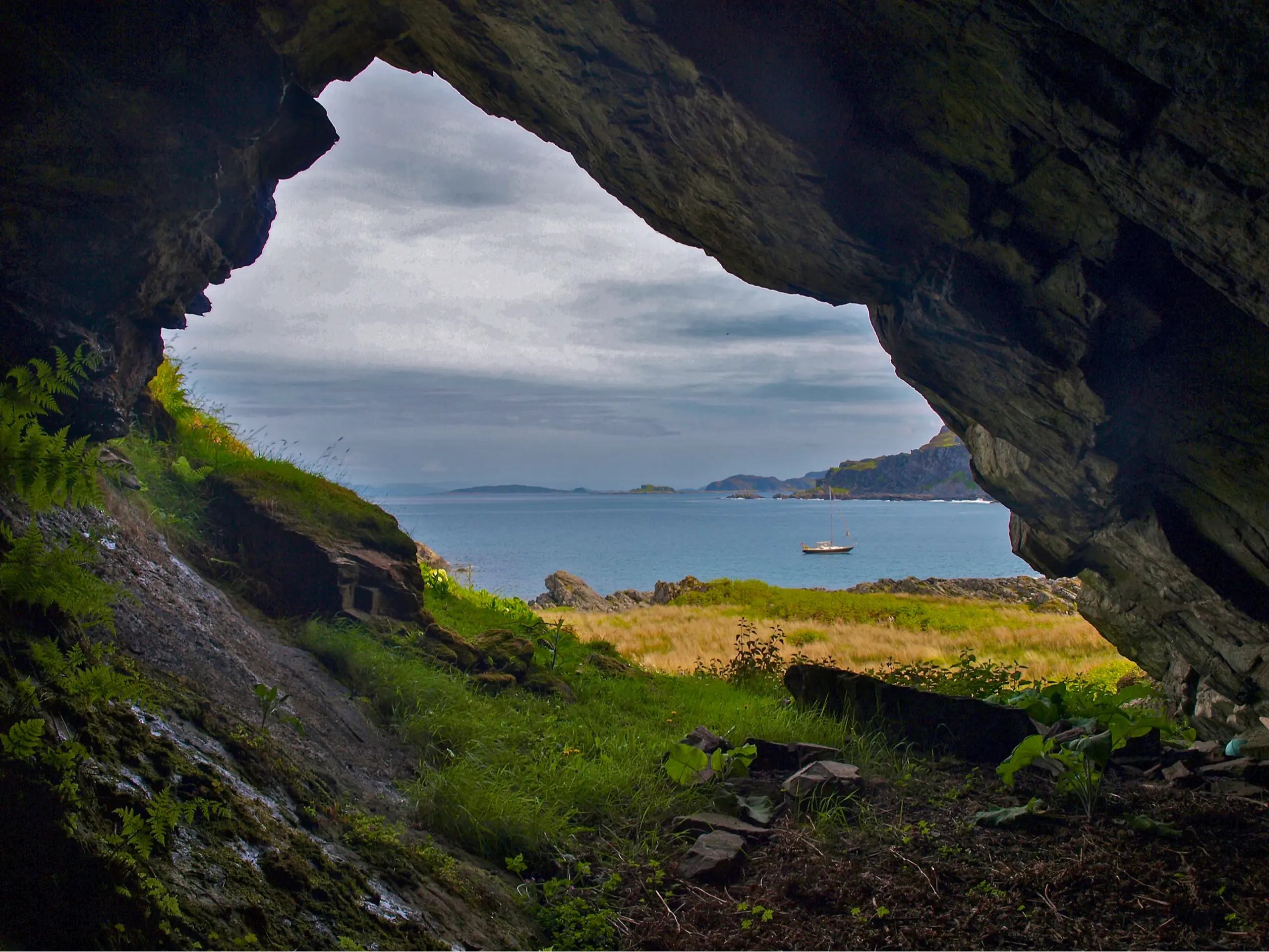 The anchorage from the cave