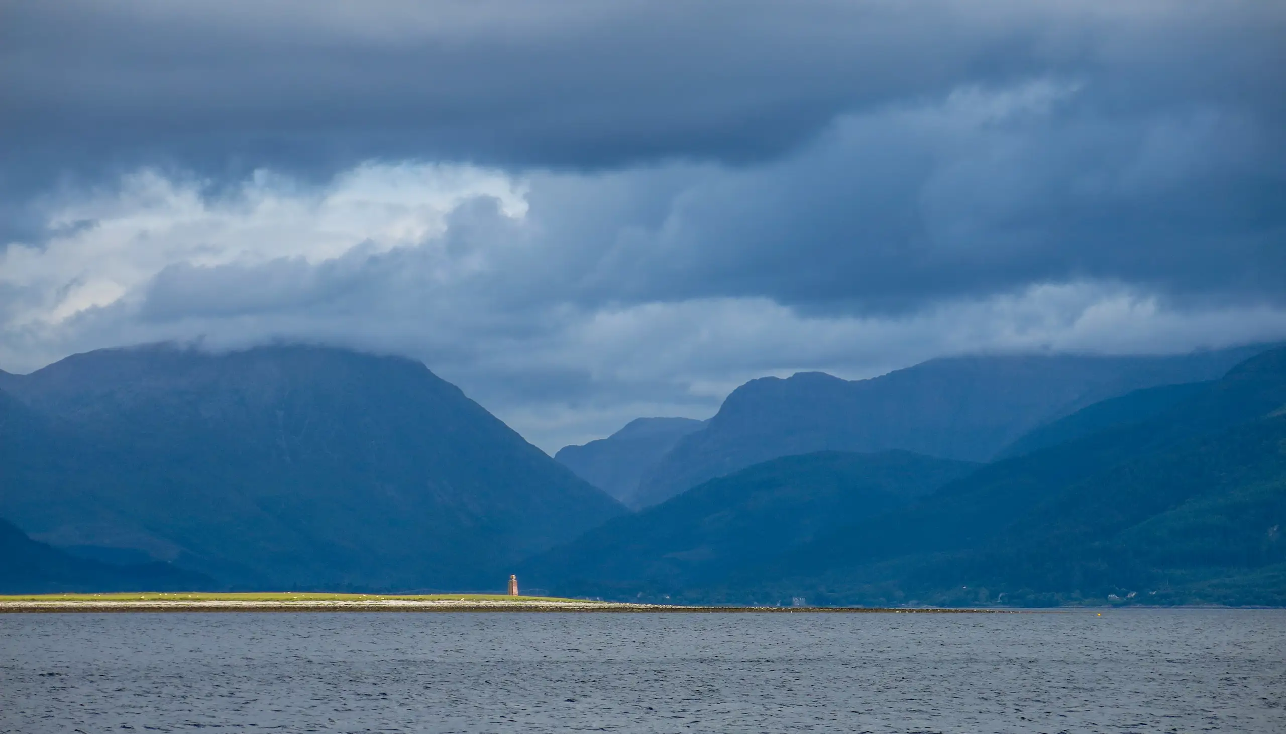 Looking east past the beacon to the mountains round Glencoe