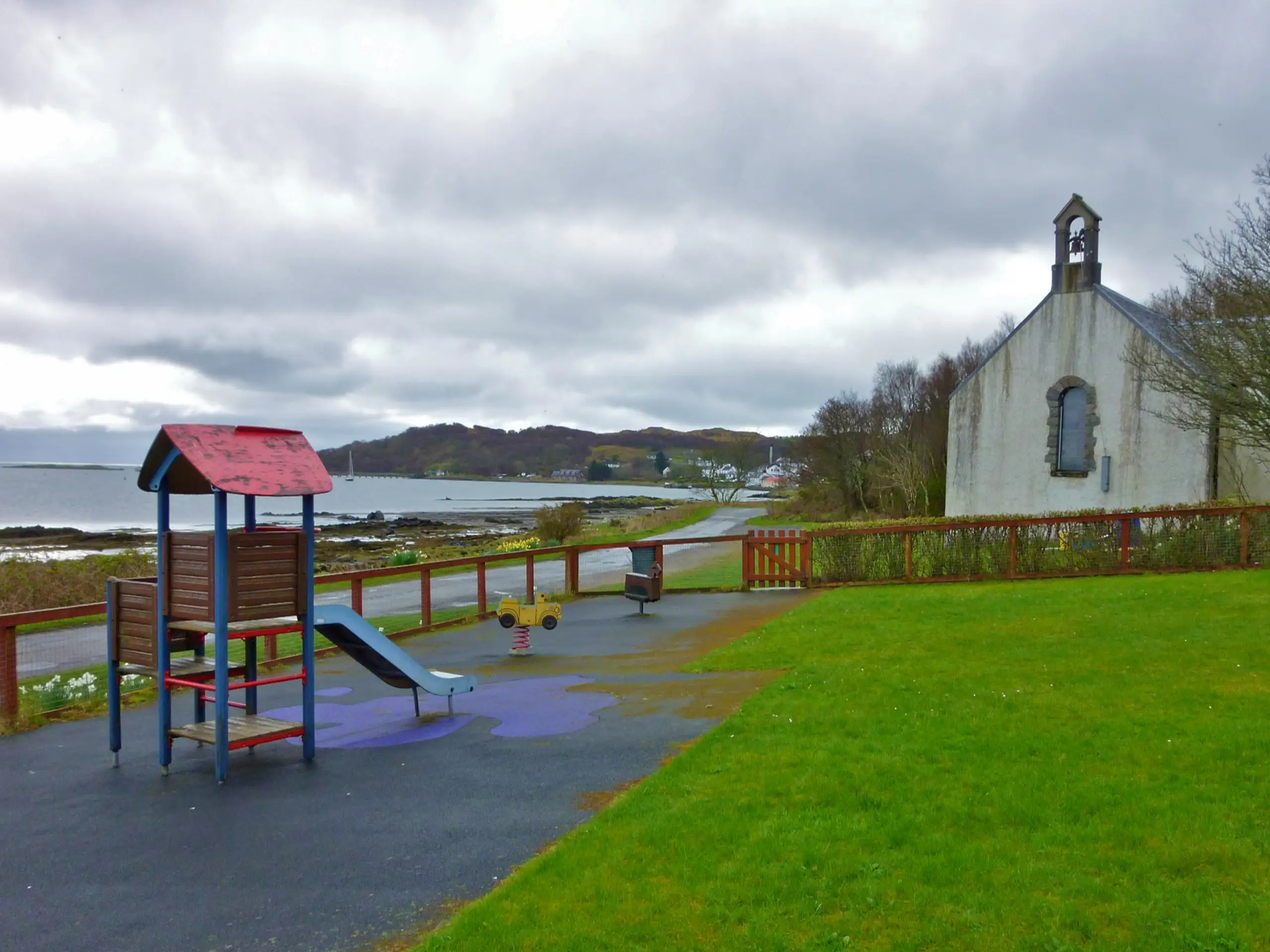 Playground and church