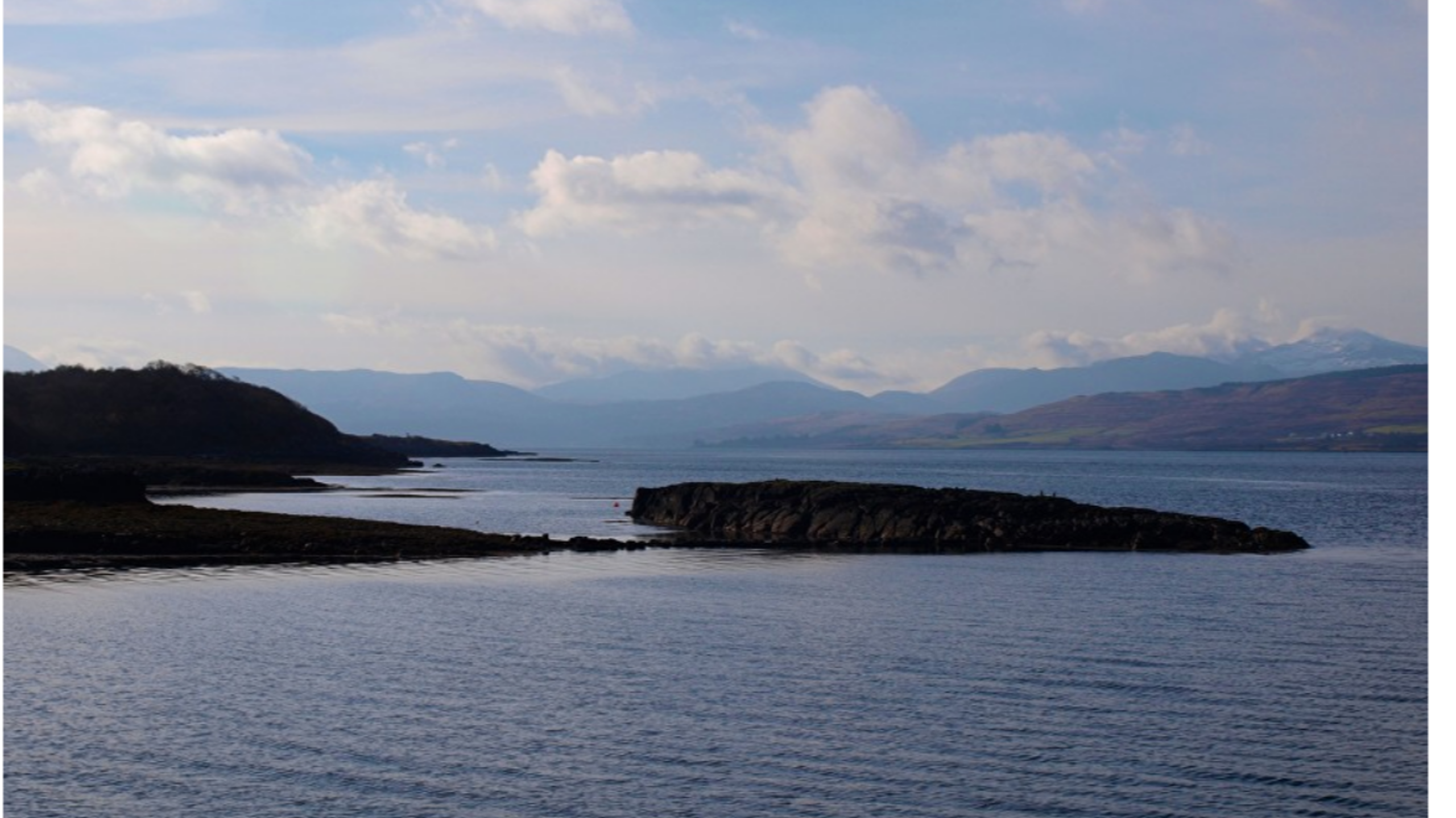 Looking down the Sound of Mull from the anchorage