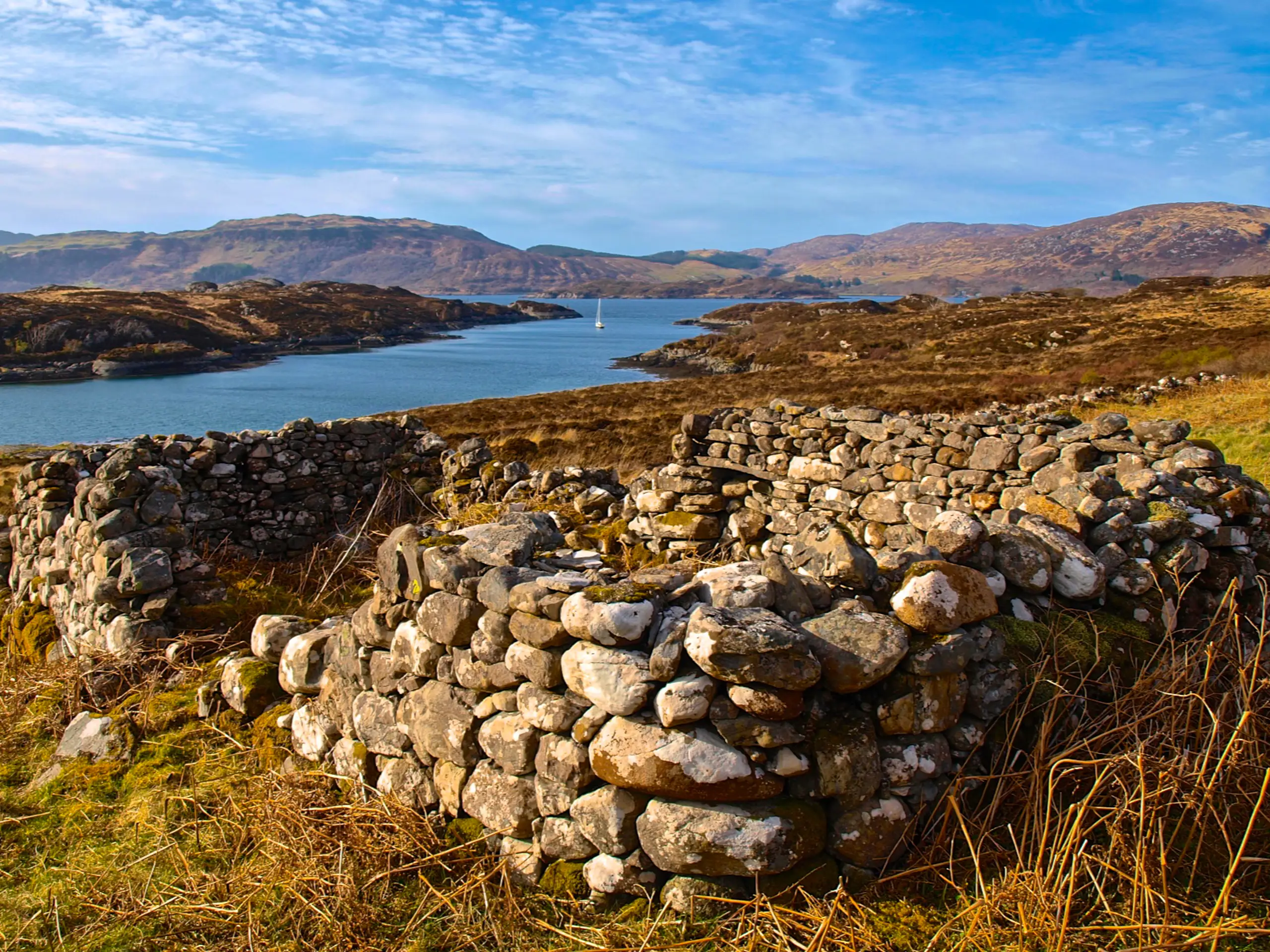 The anchorage from the ruined villge