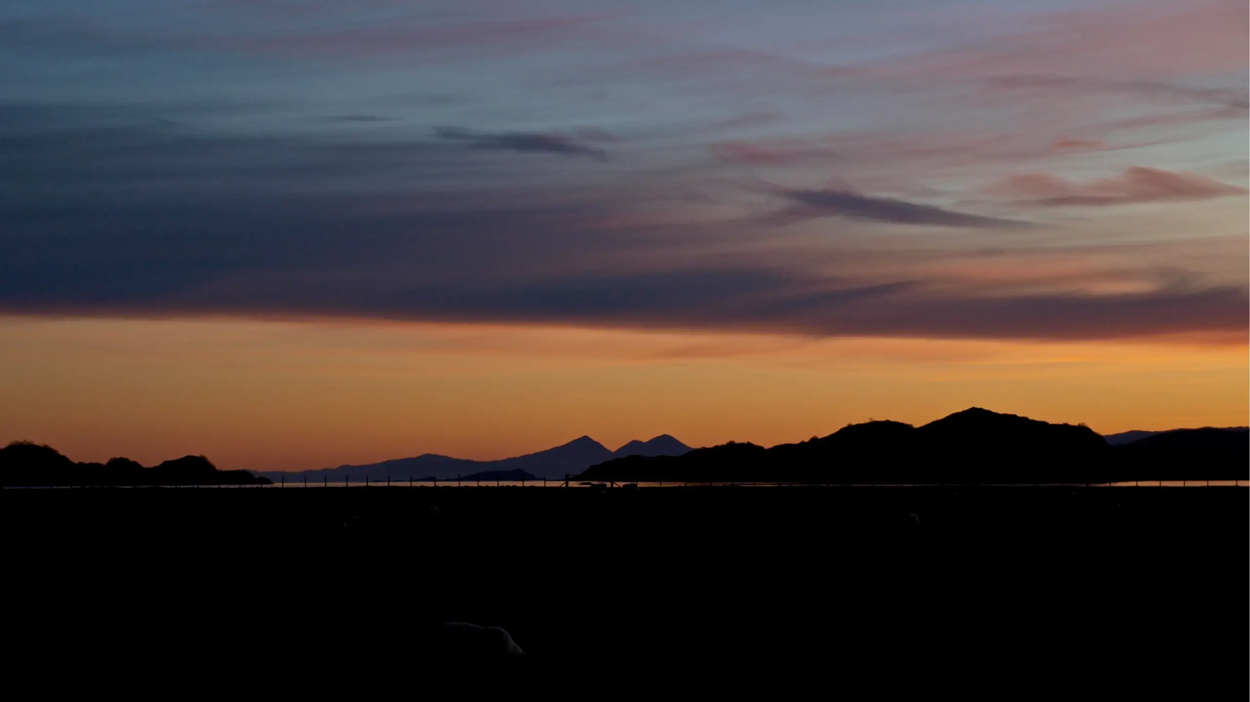 Sunset and the Paps of Jura from near the Yacht Centre