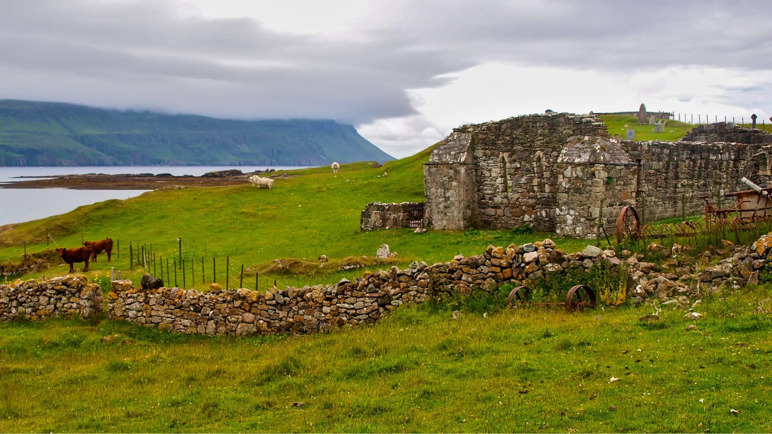 The chapel with Mull beyond