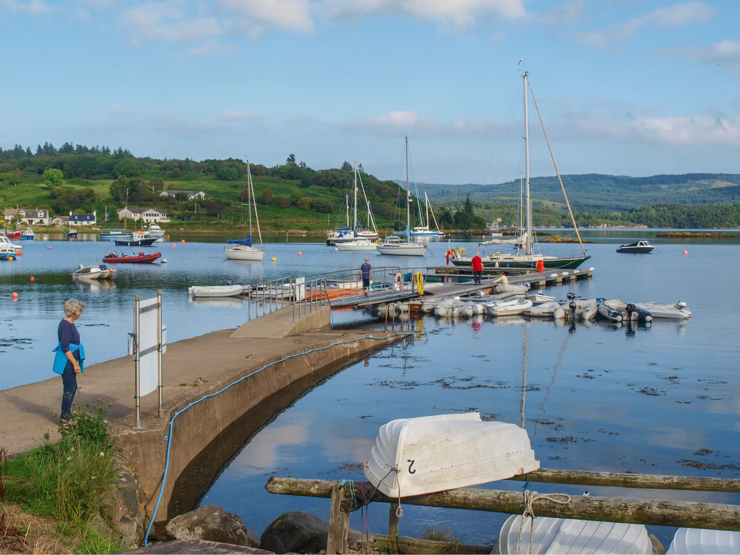 The pontoons in summer