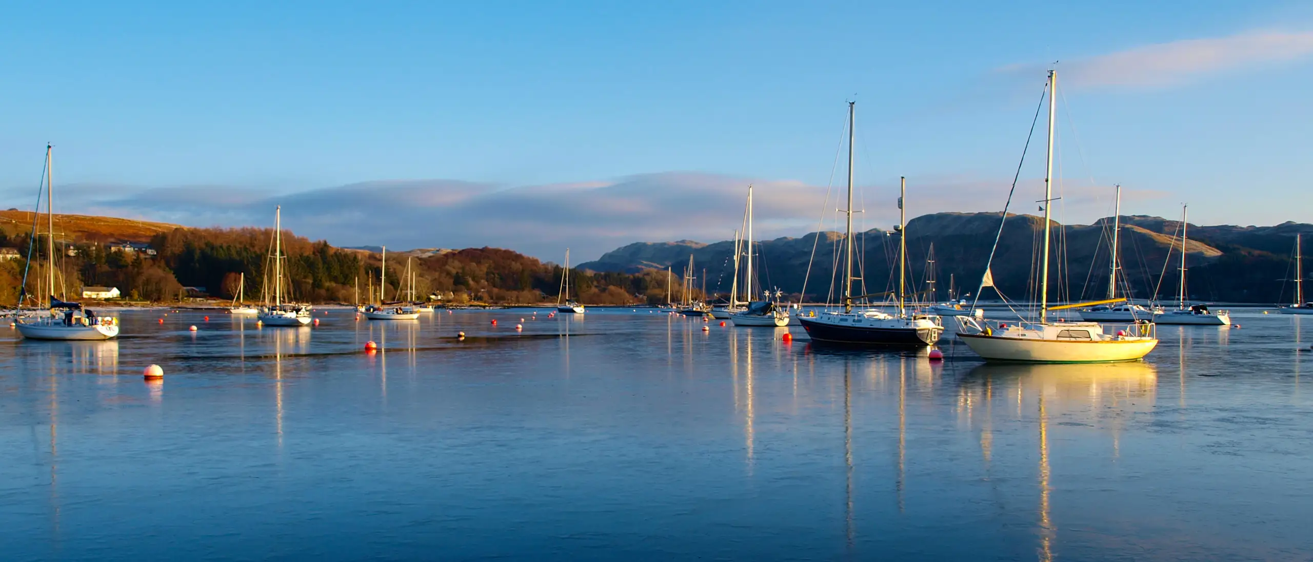 The Yacht Centre moorings in winter