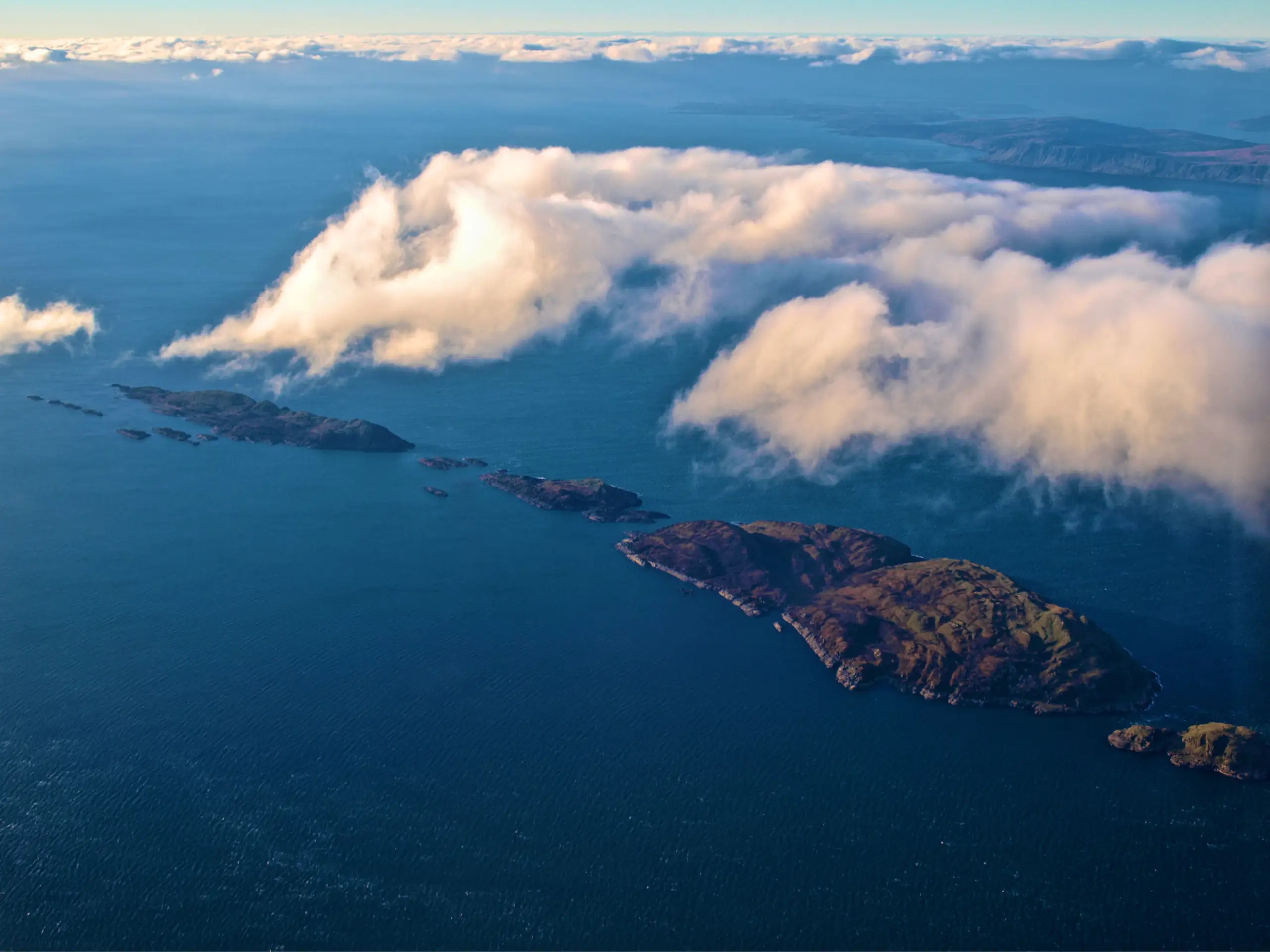 From the air, the Eileach an Naoimh anchorage is near the top on the left