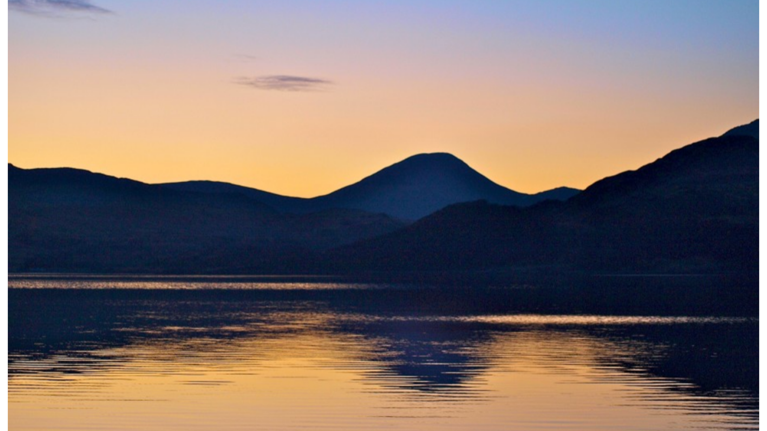 Entering the loch at sundown