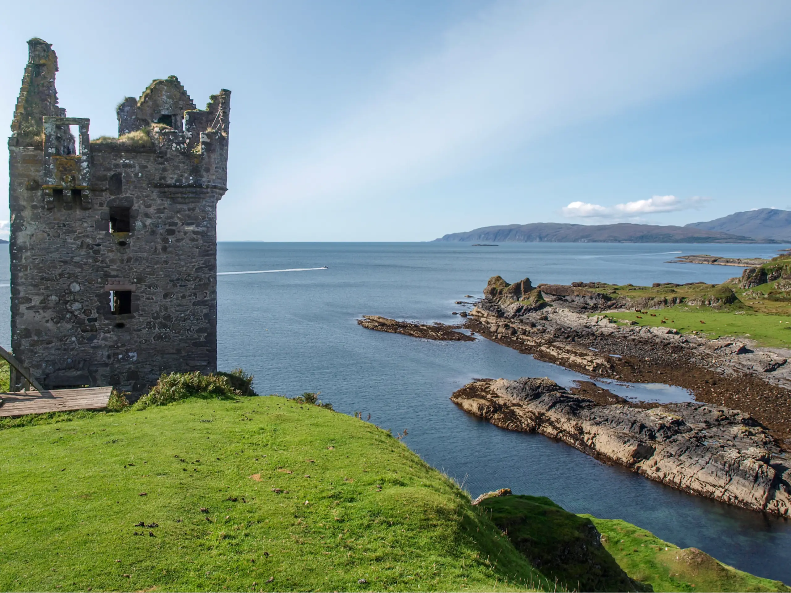 Looking southwest past the castle
