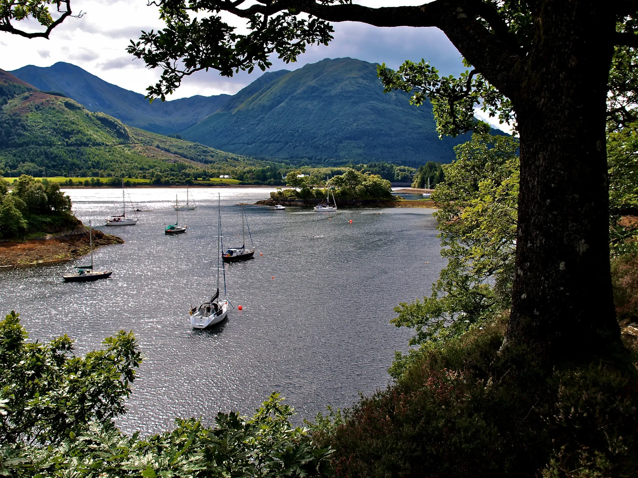 Looking down on the anchorage