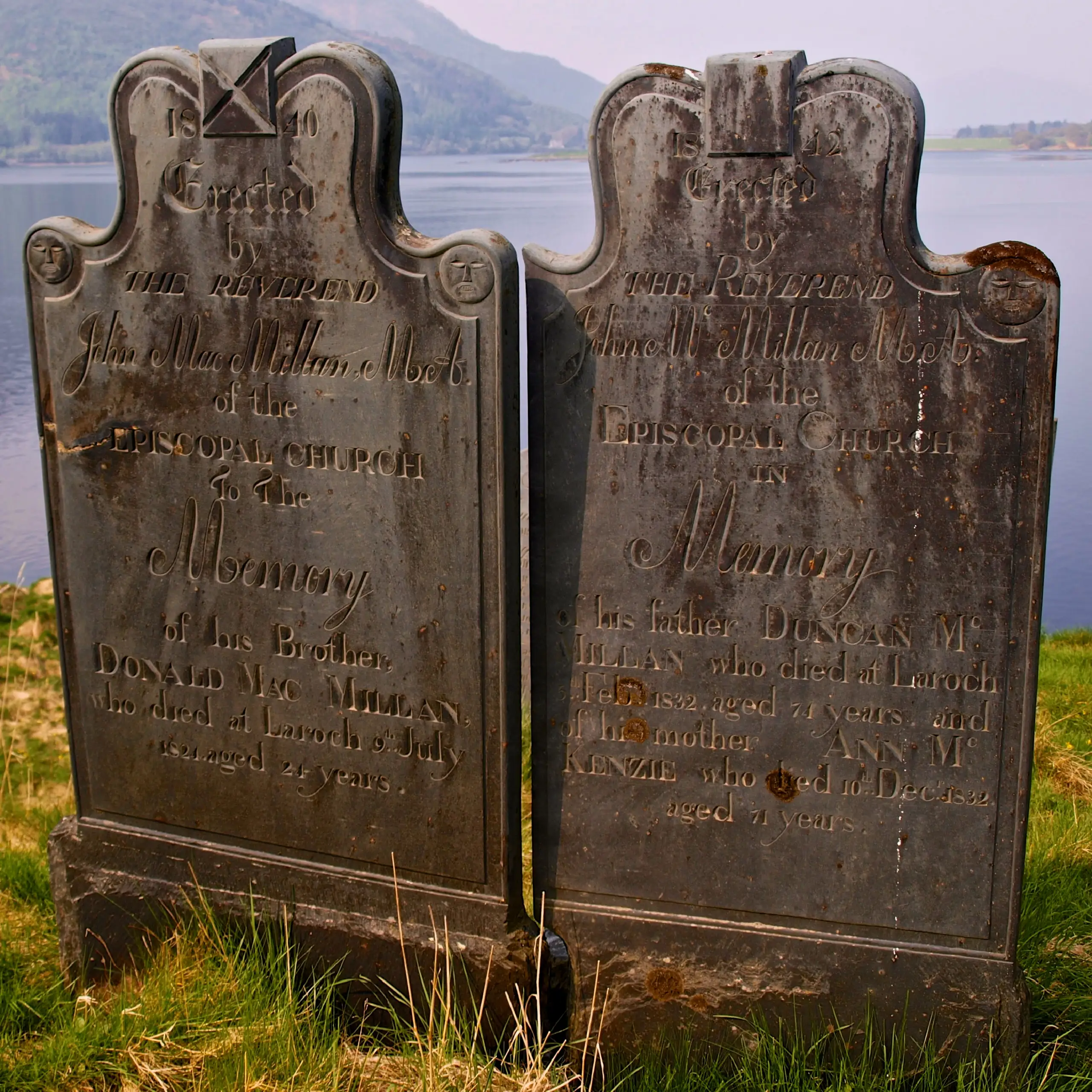 A pair of gravestones
