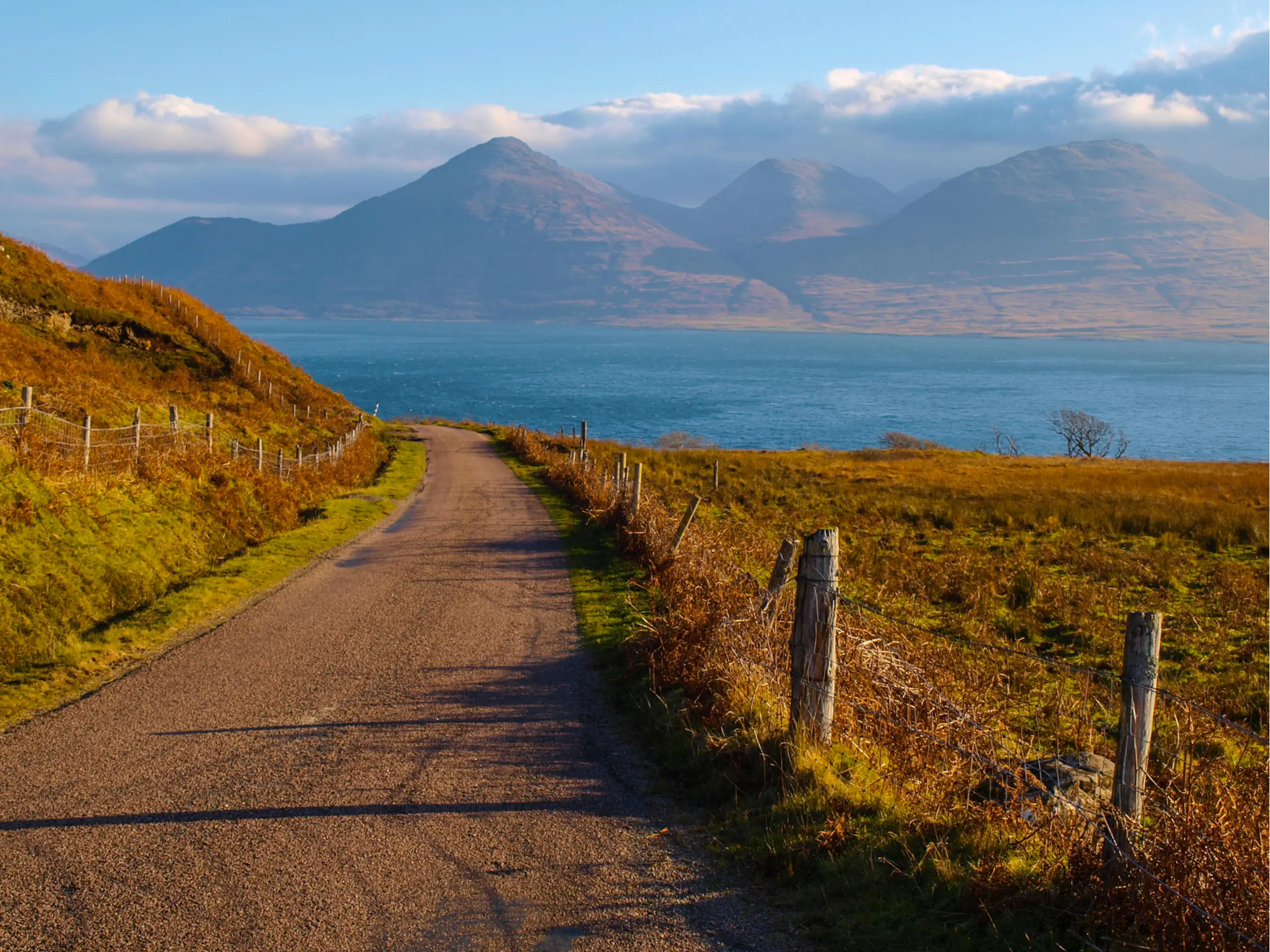 The road along the south shore of the loch