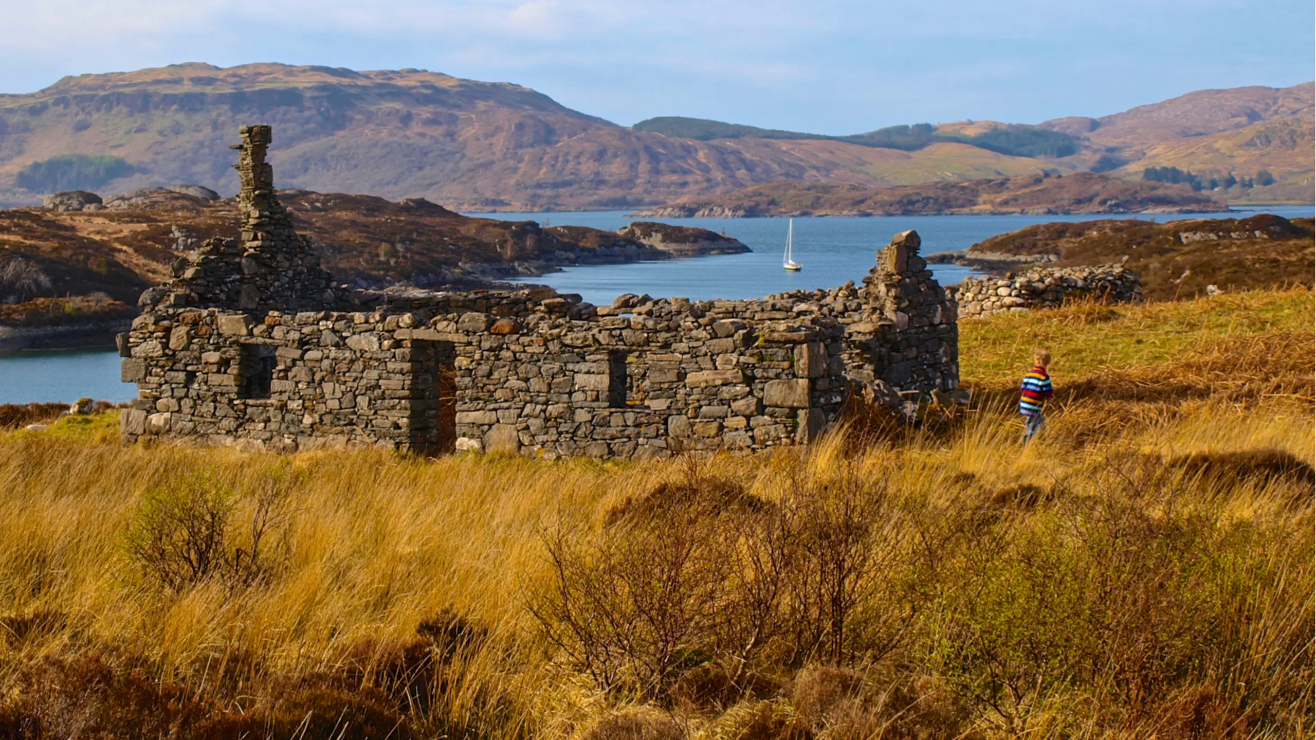 Ruined cottage overlooking the anchorage
