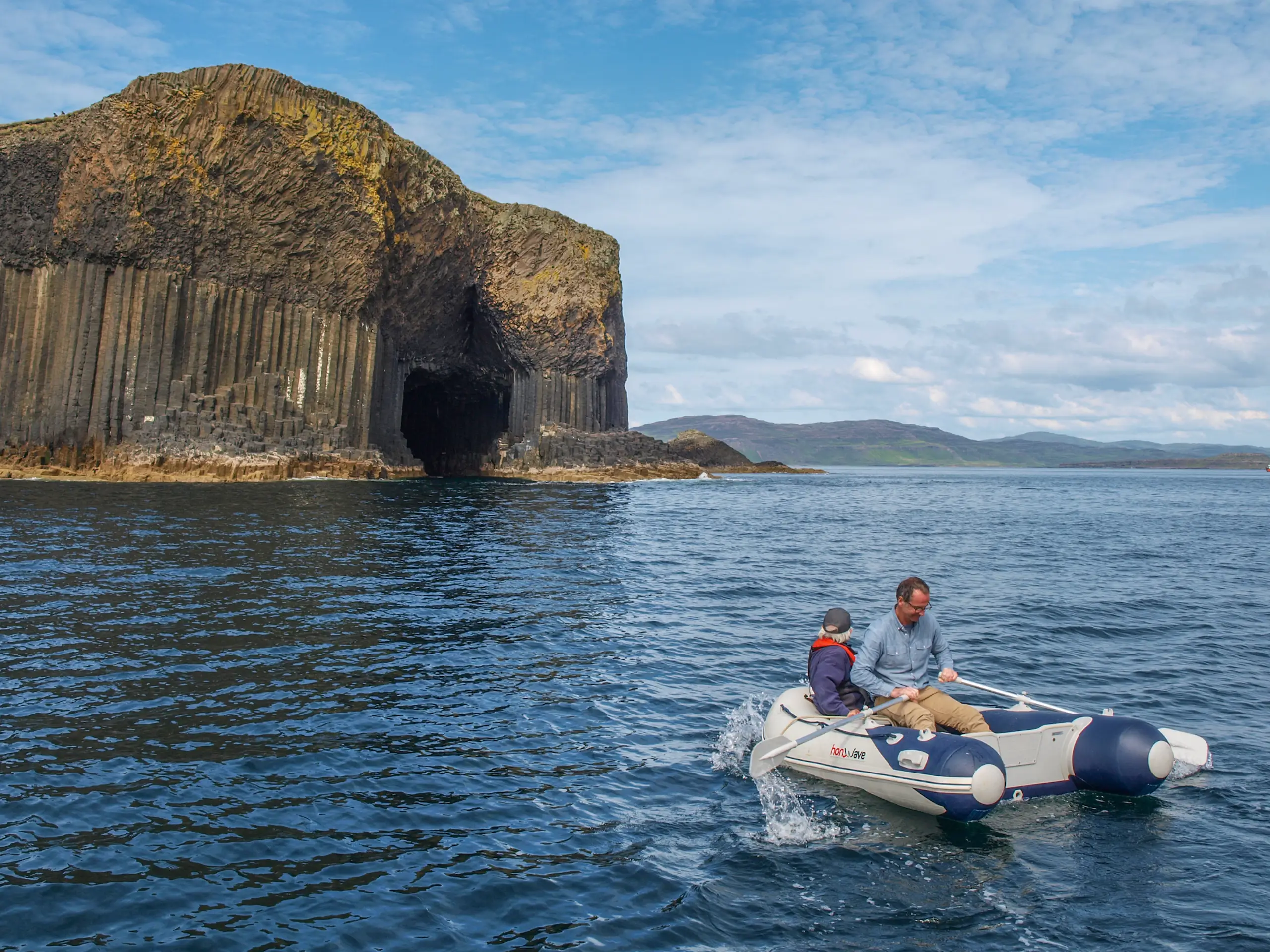 Rowing into the cave