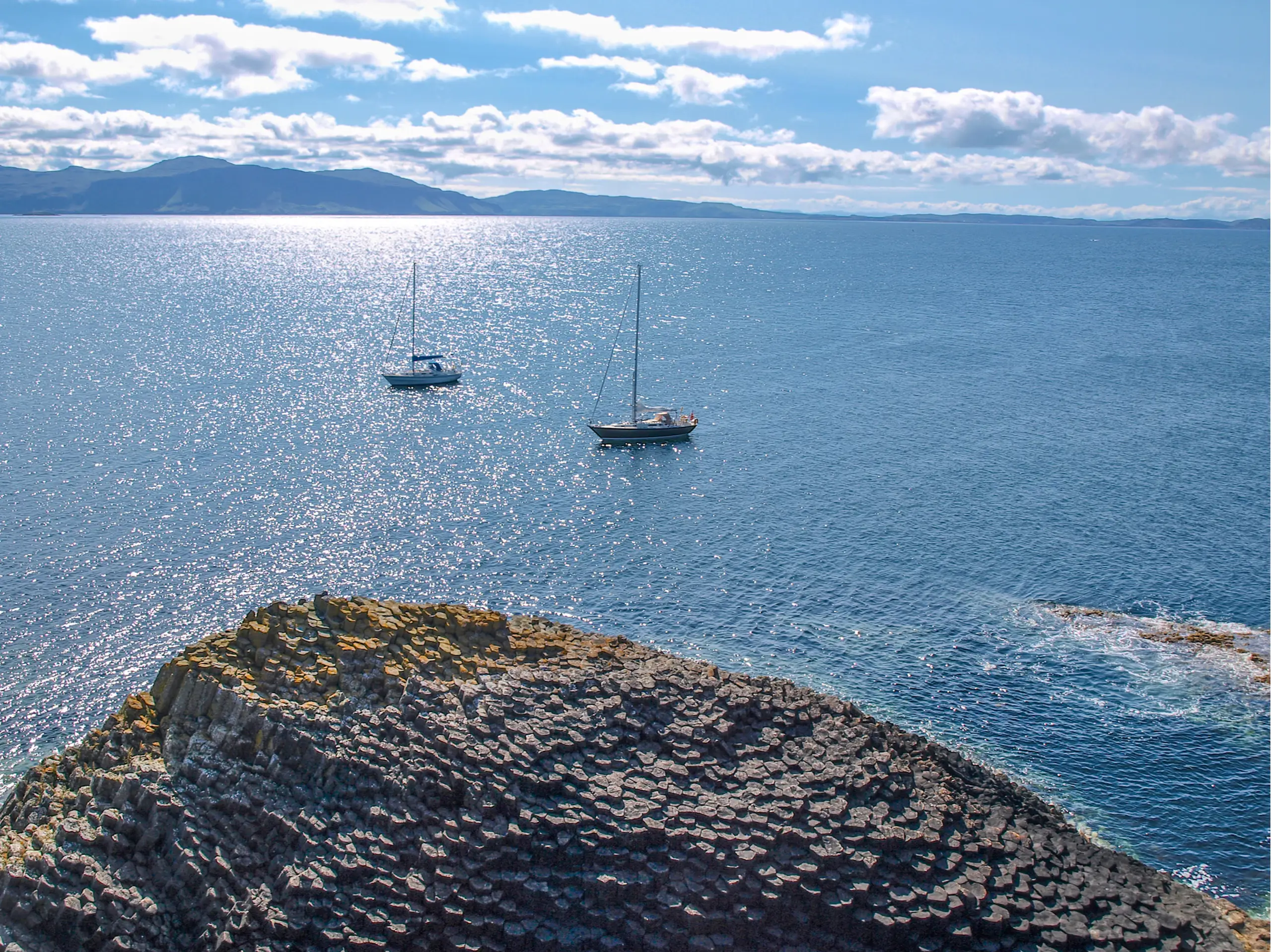 Looking down on the anchorage