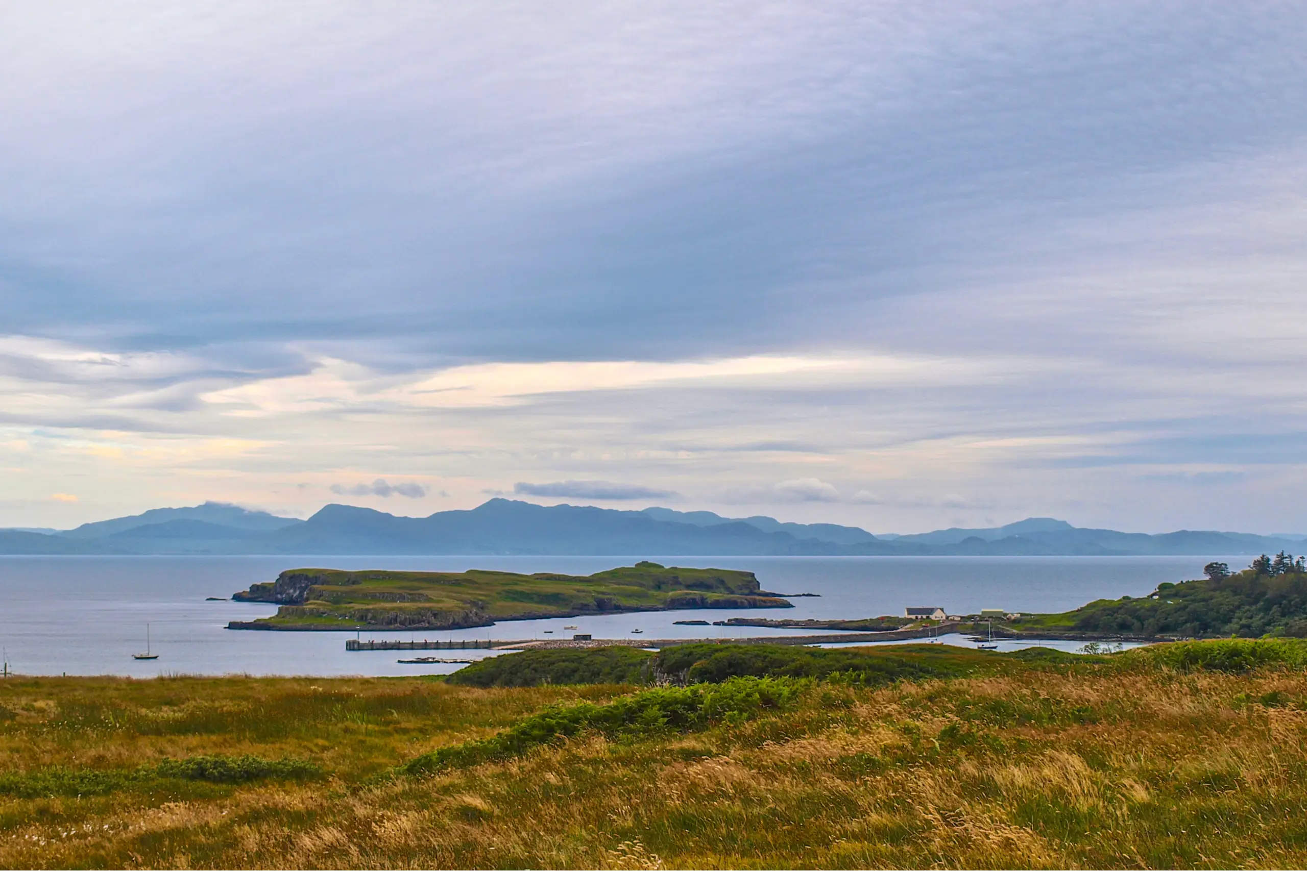 Overlooking the anchorage with Ardnamurchan beyond