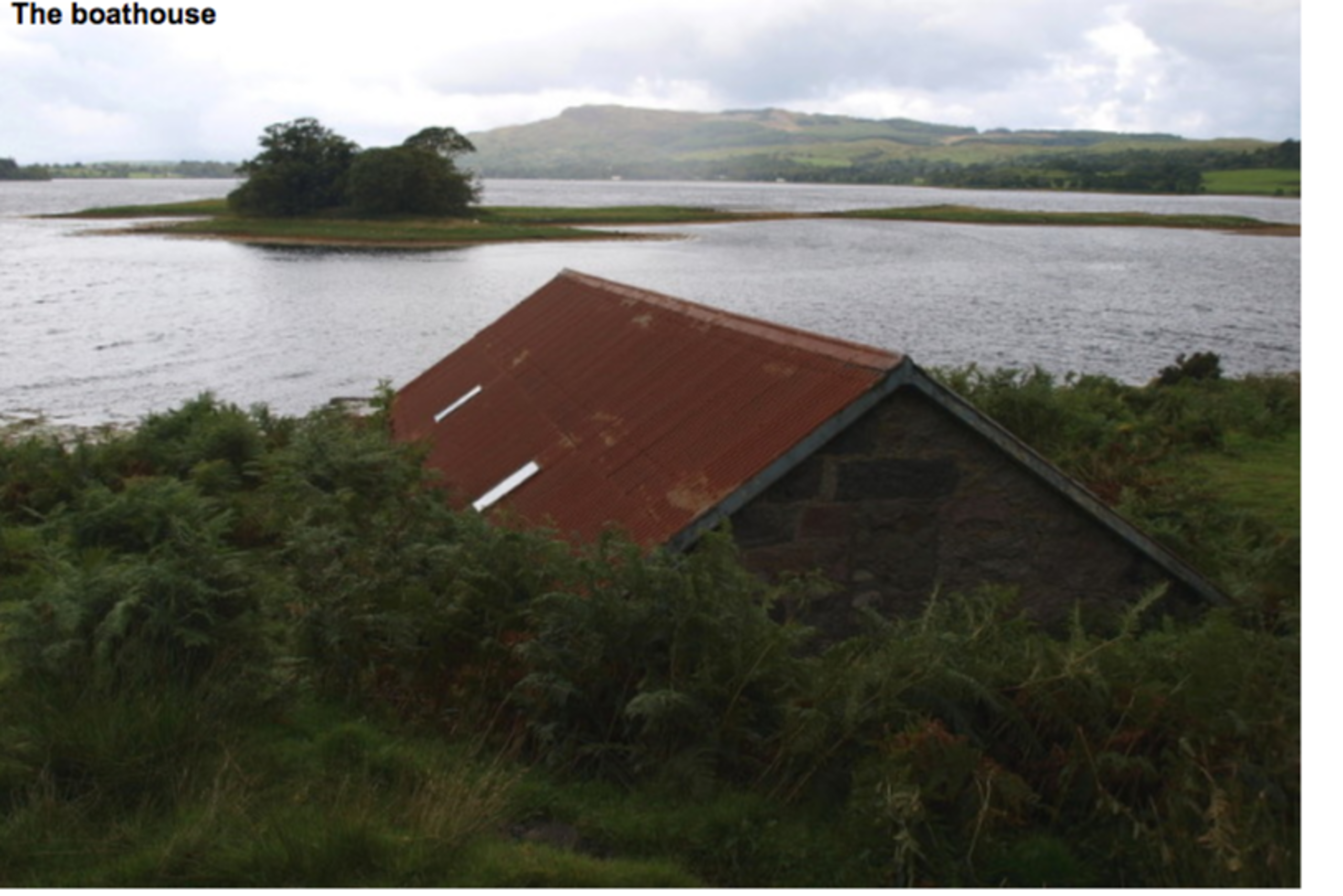 Looking over the boathouse to the islands