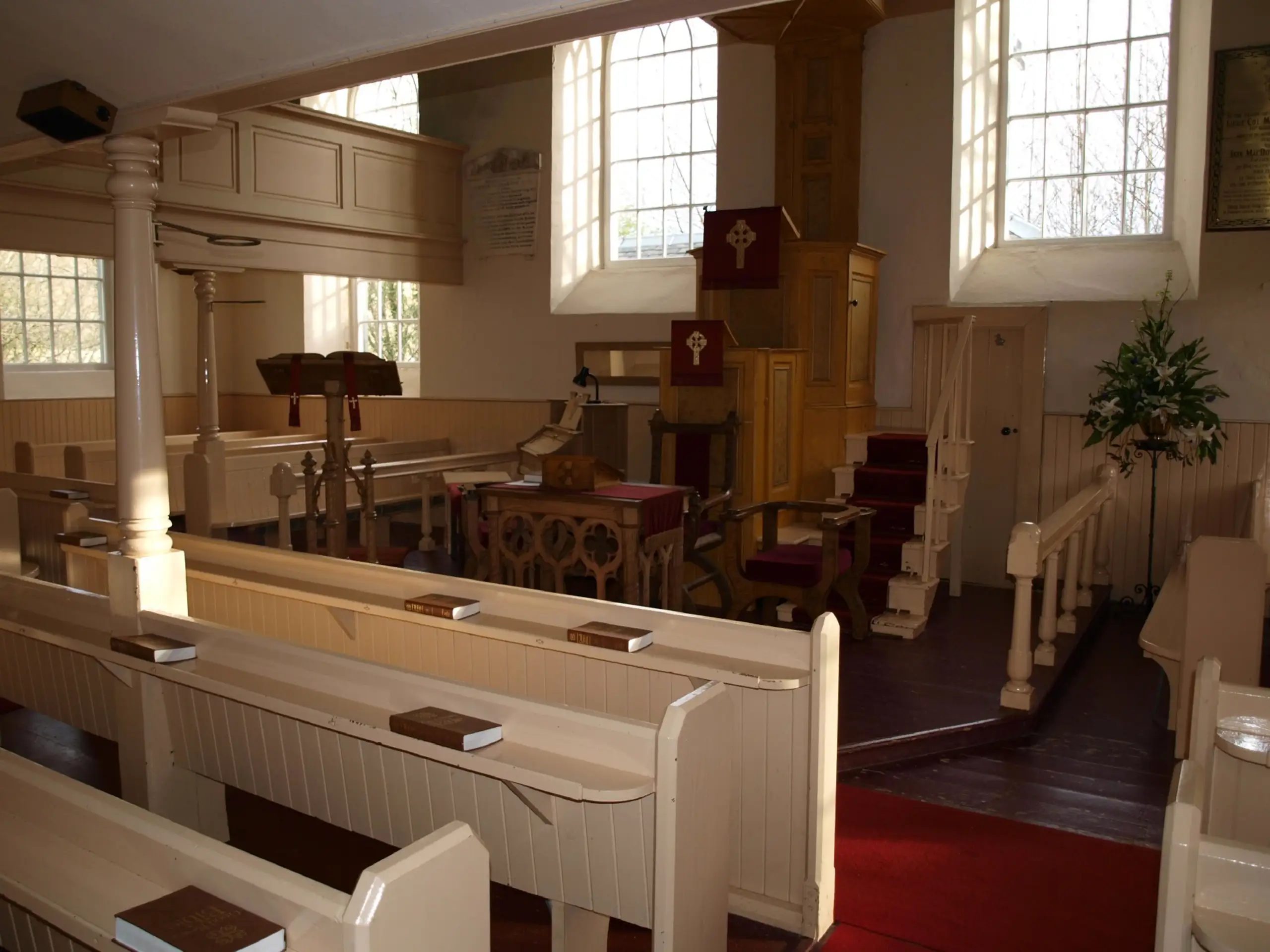 The calm interior of the church, but now locked