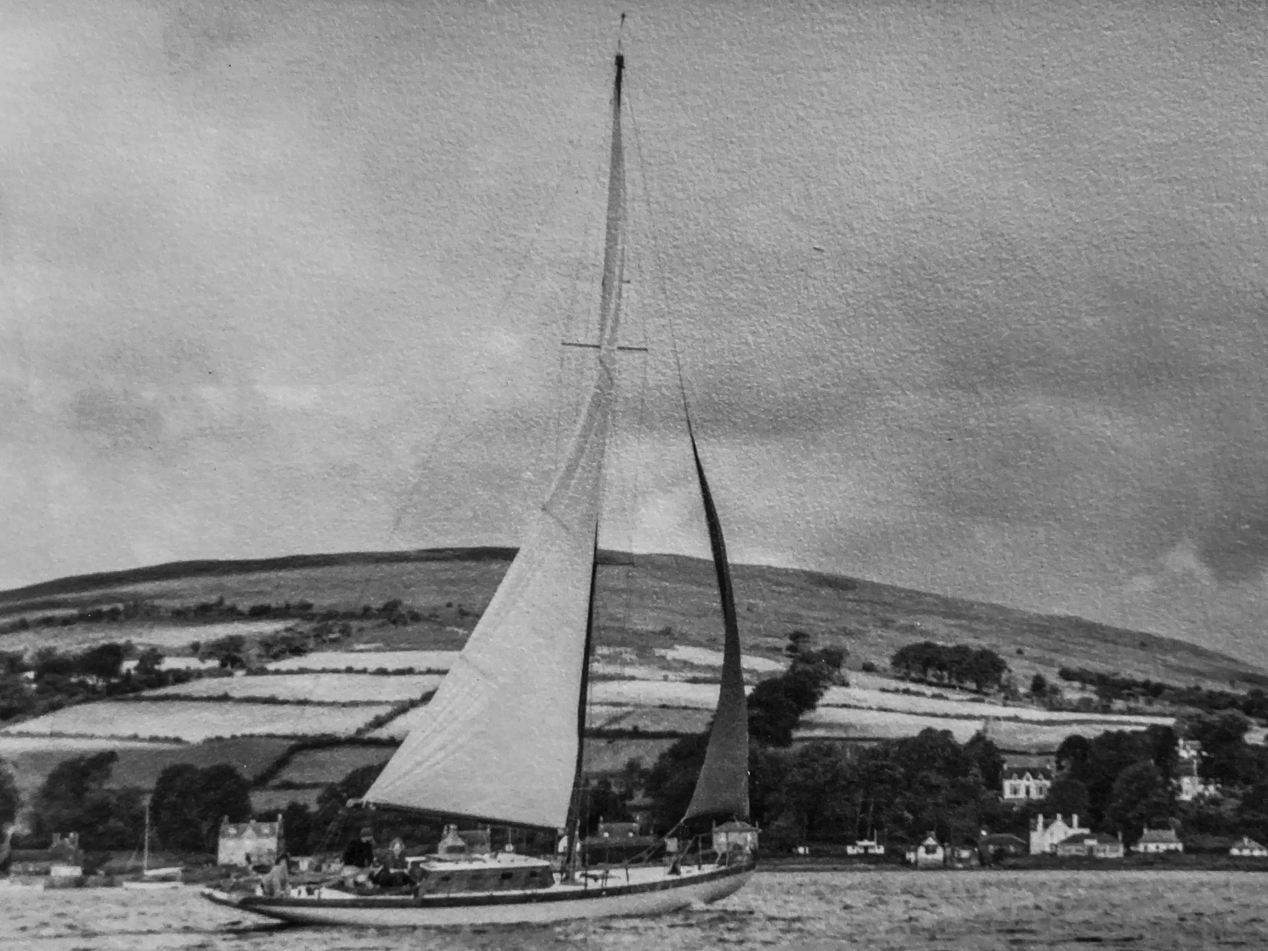'Sunbeam' an old Clyde Racing yacht that my father chartered in 1959, here in Lamlash harbour