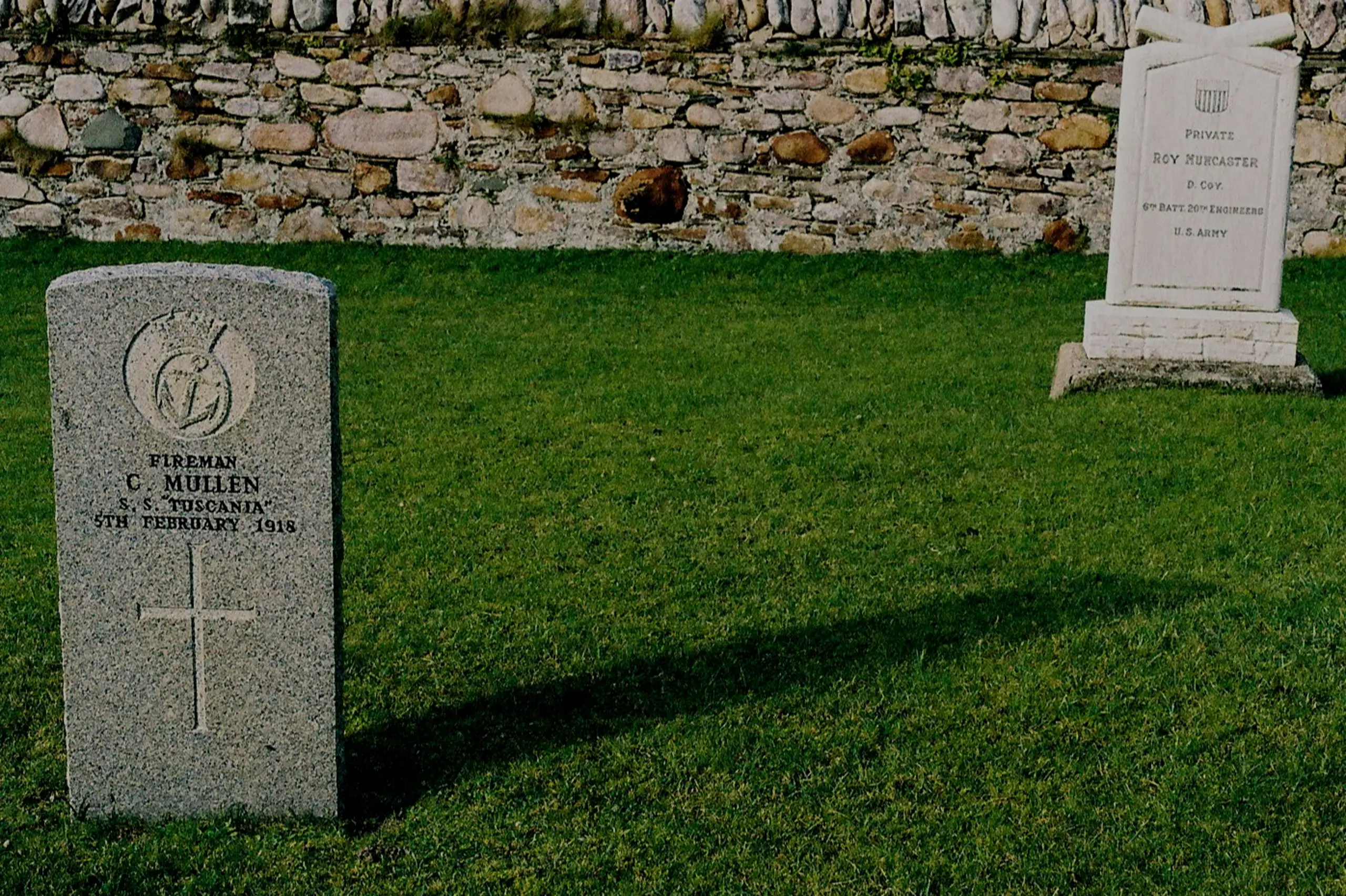 A gravestone from the SS Tuscania tragedy
