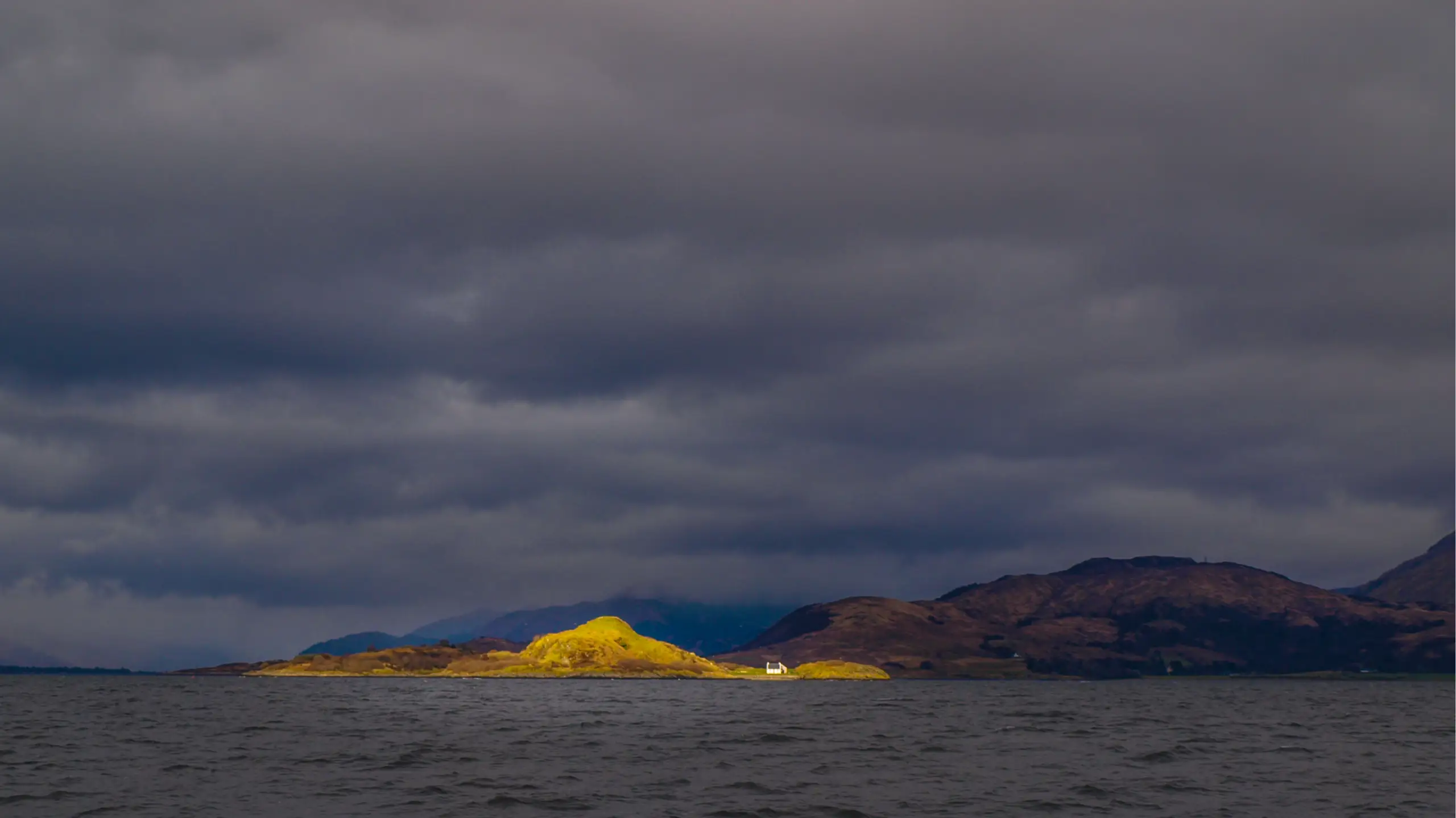 The island with its house from the south