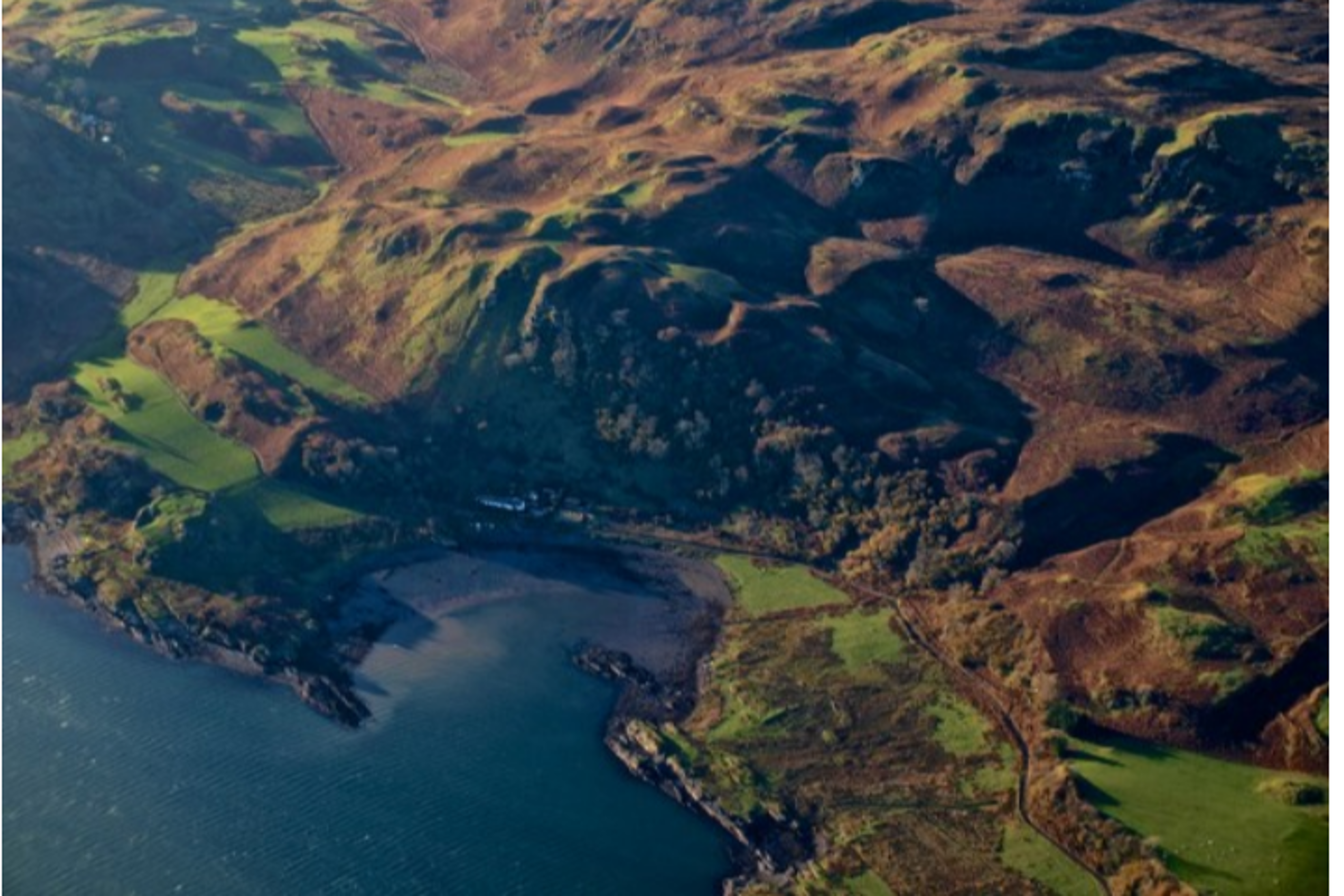 The neat little bay from the air