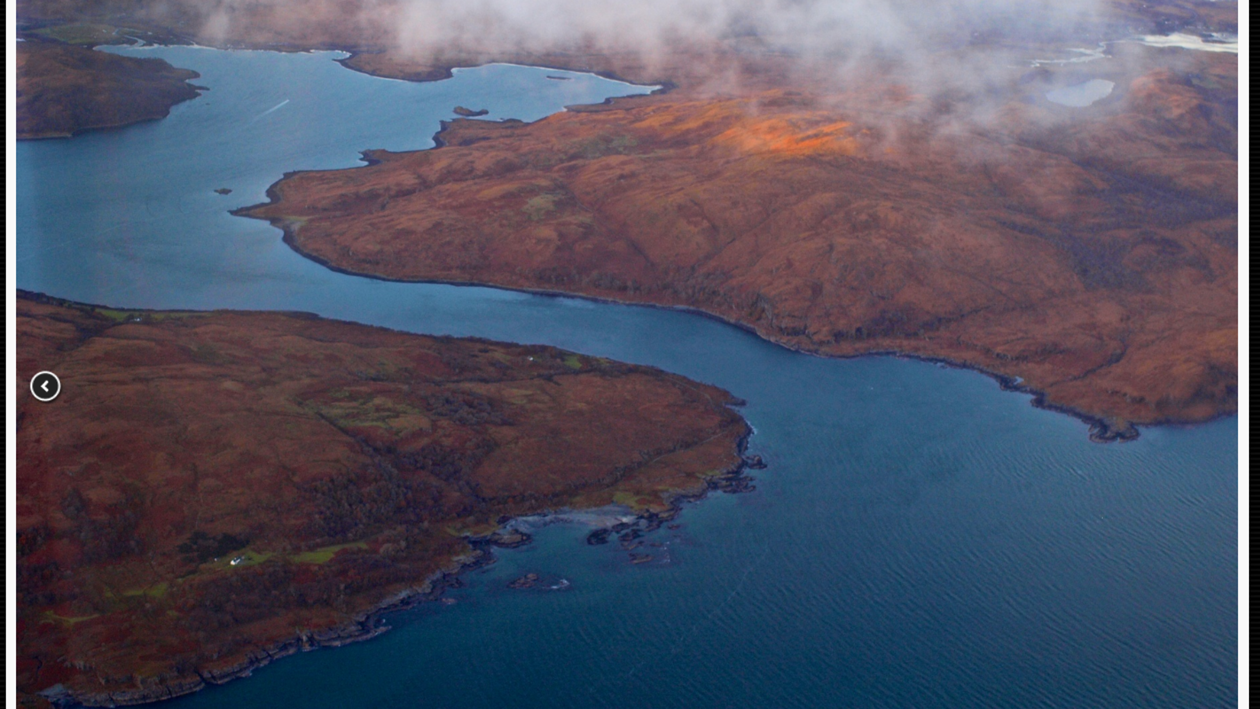 The entrance to the loch from the air