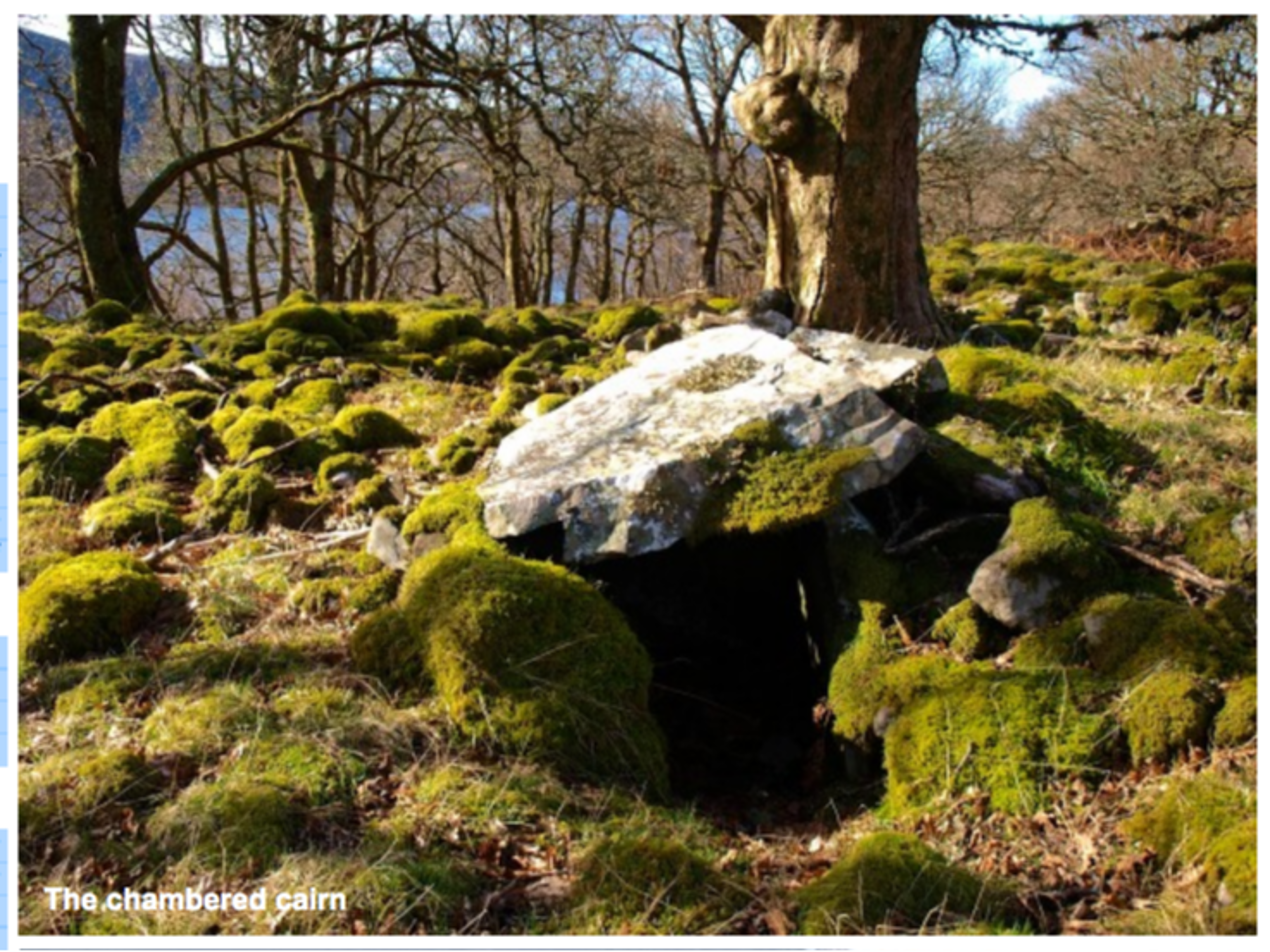 The remains of a chambered cairn