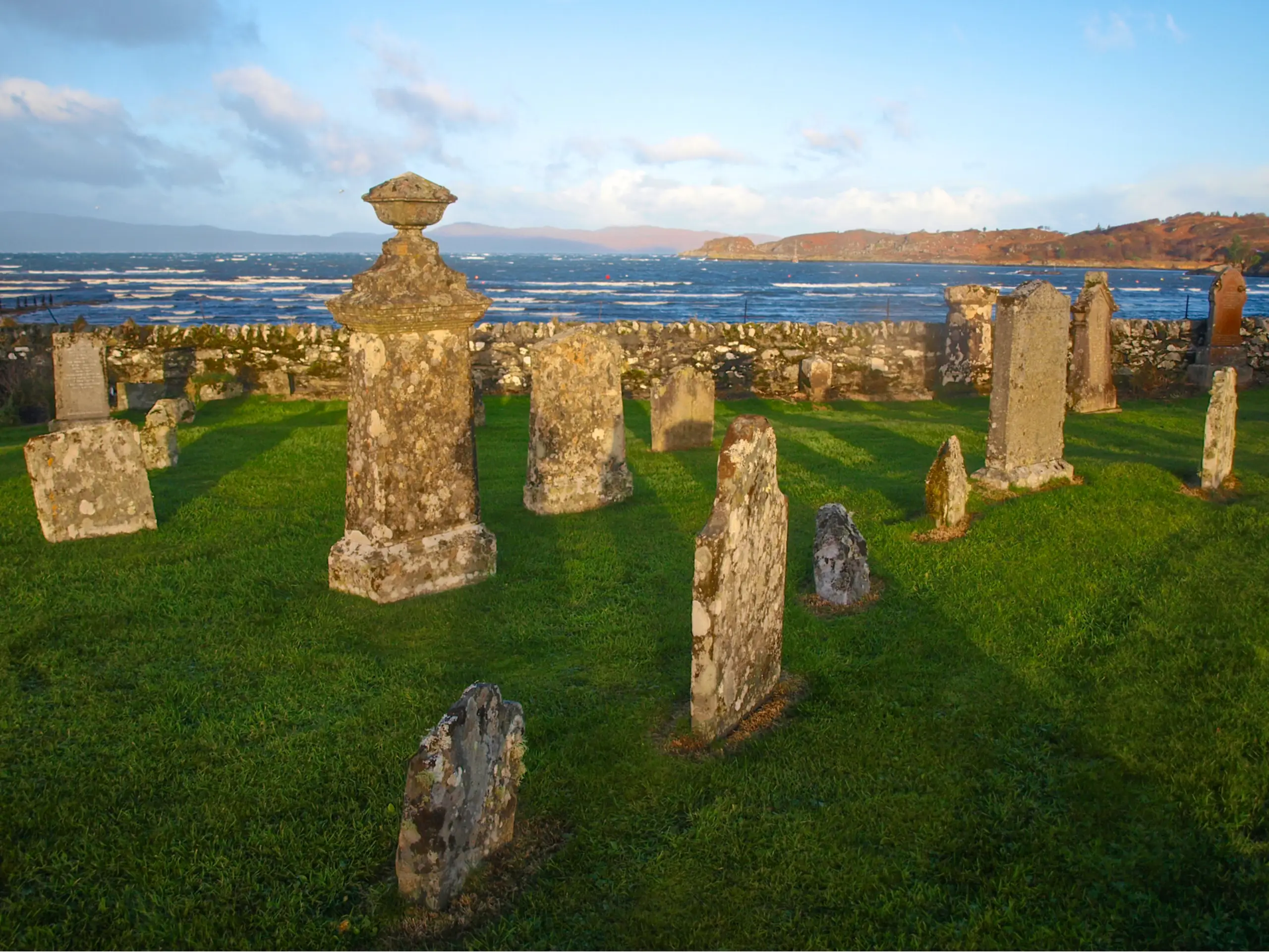 The graveyard overlooking Carsaig bay