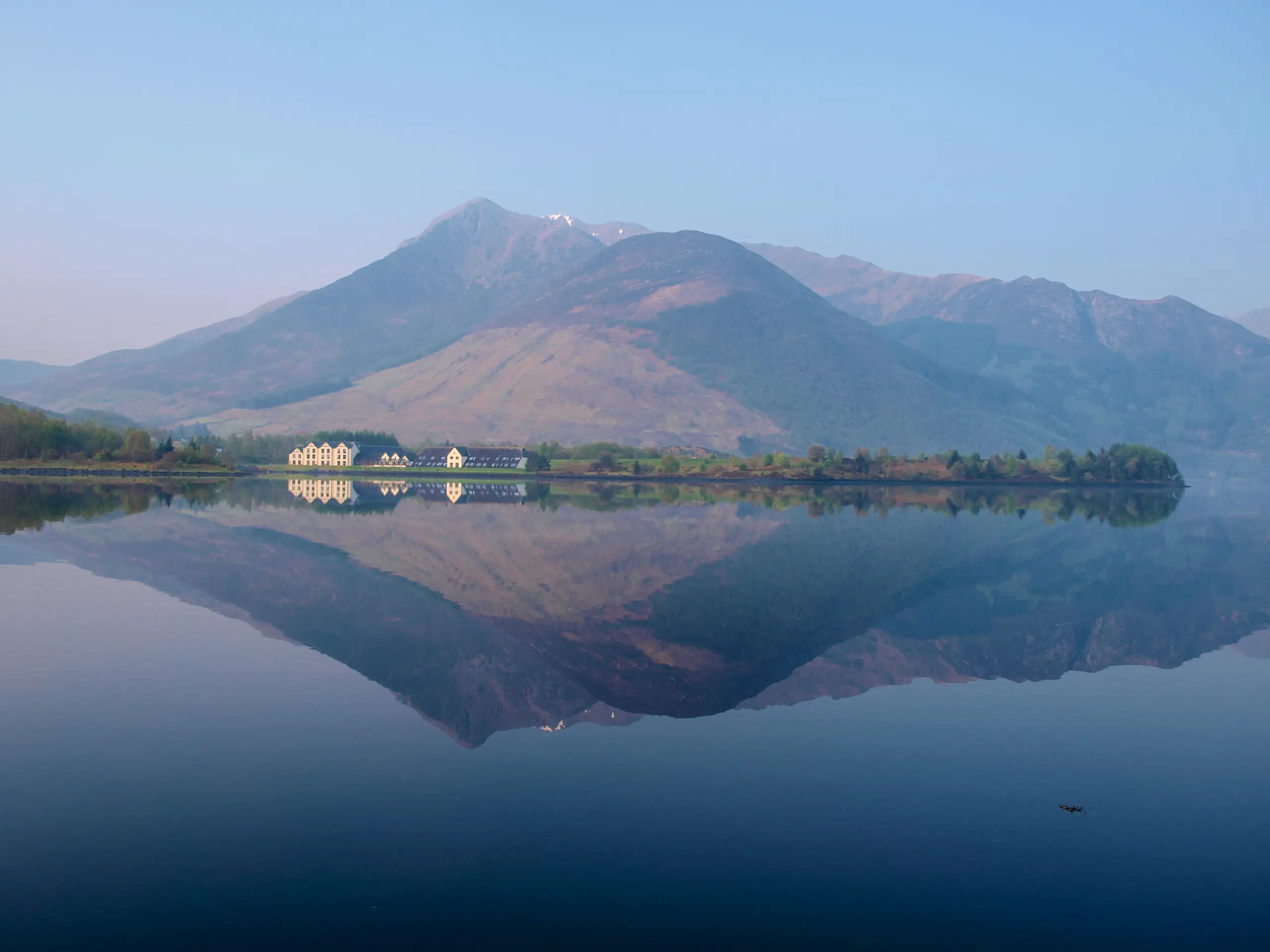 The Isles of Glencoe Hotel doesn't look too bad from a distance