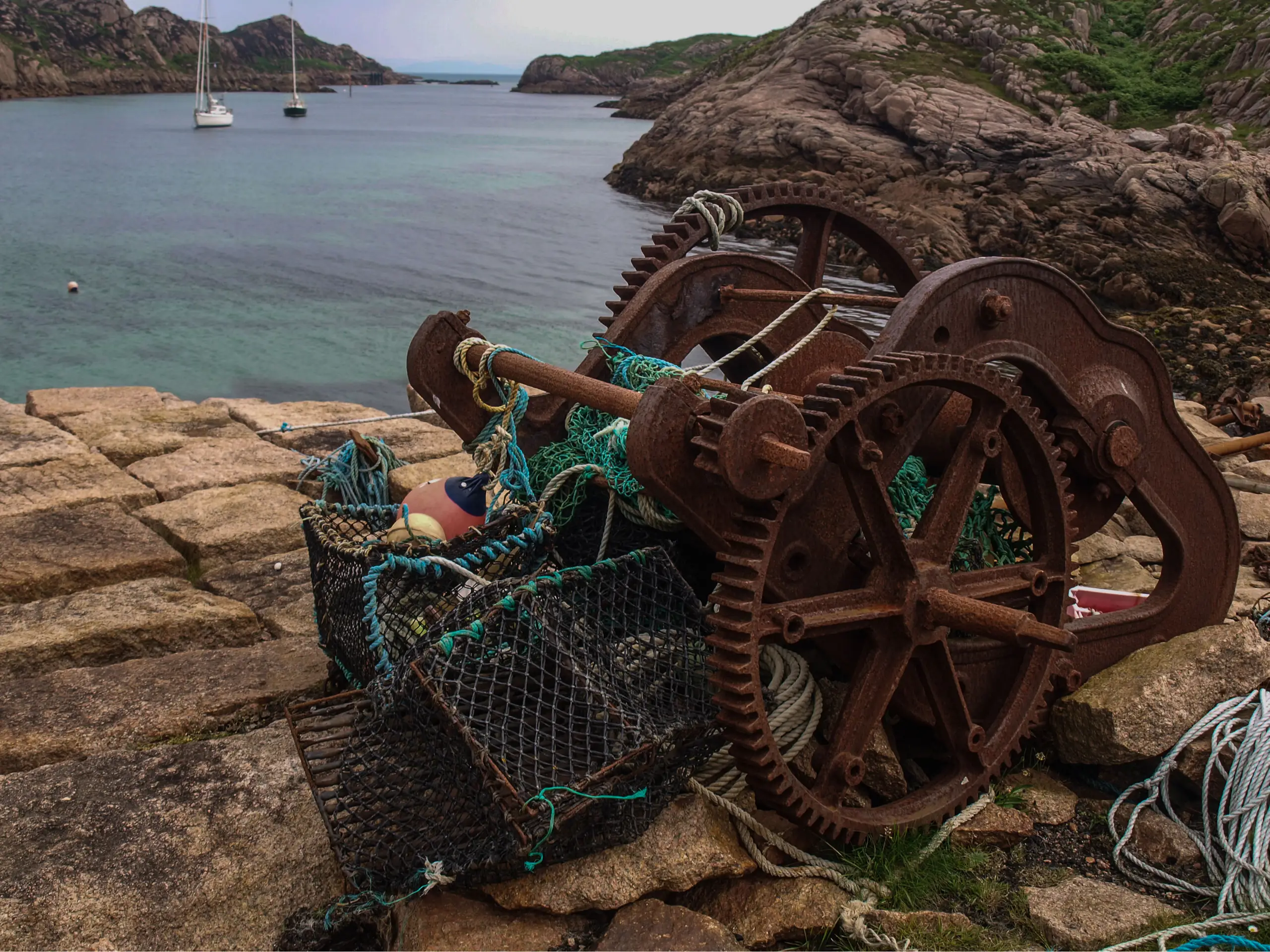 Rusting quarry machinery