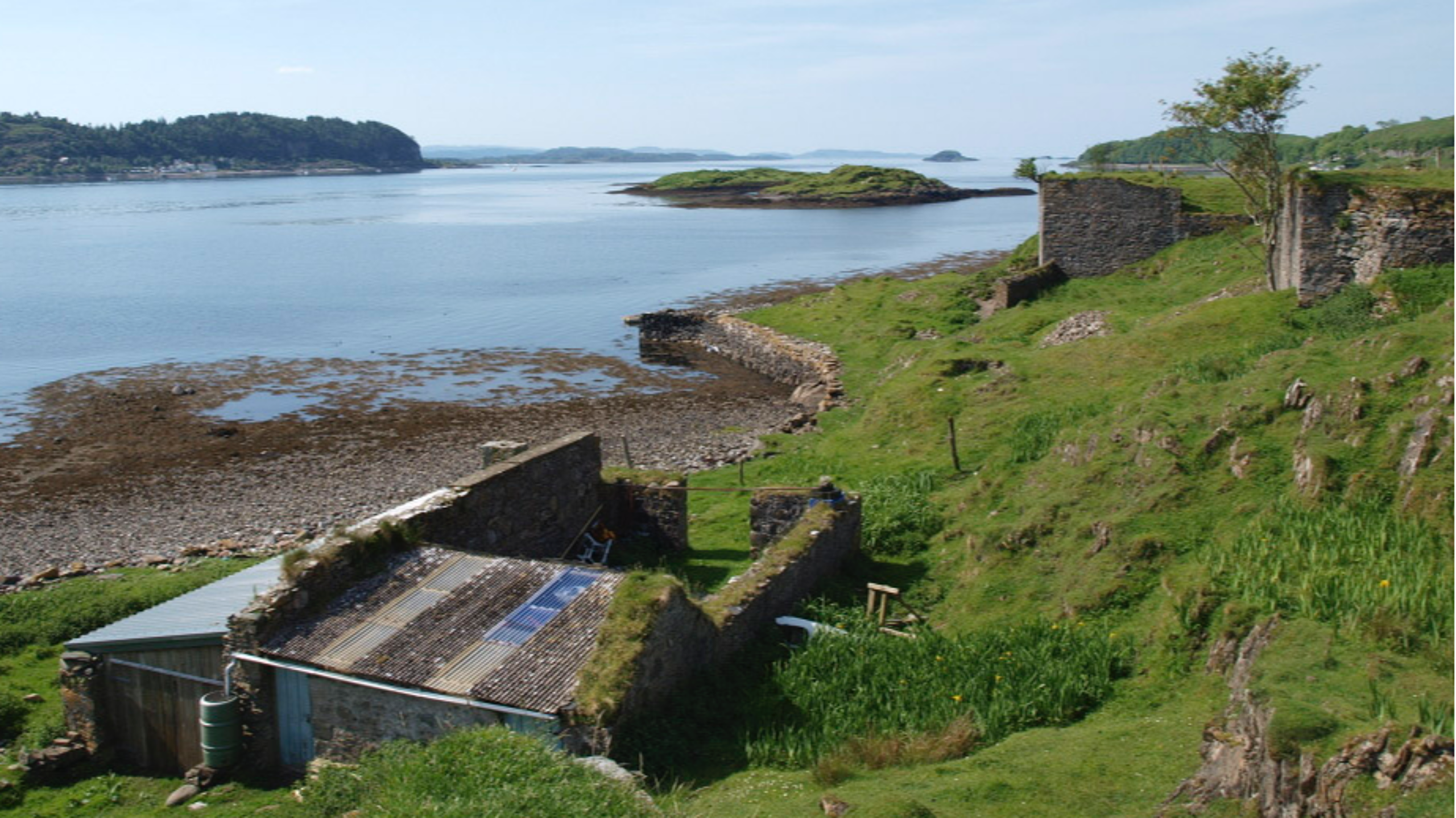Looking south over the lime kilns