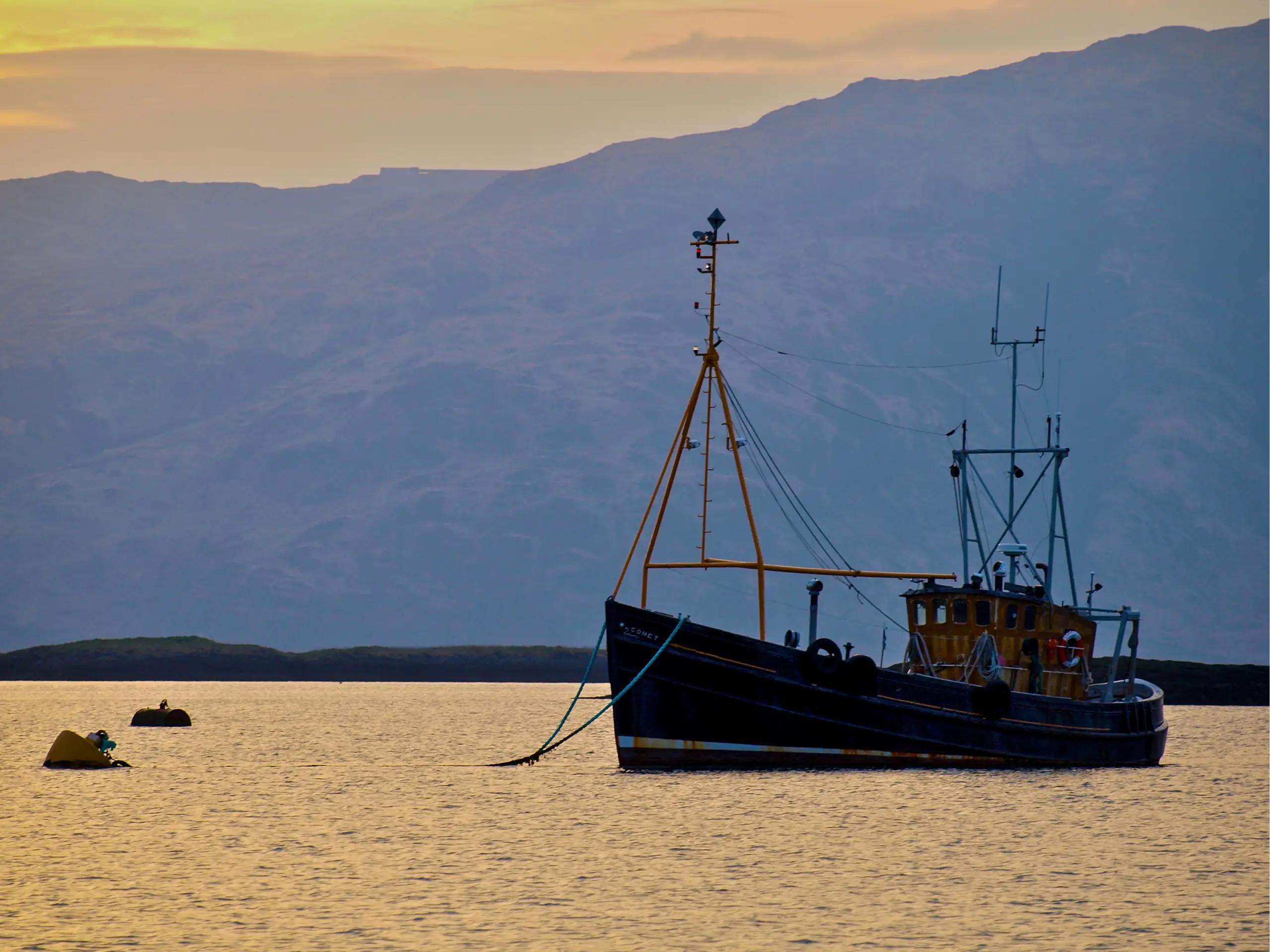Fishing boat on a mooring