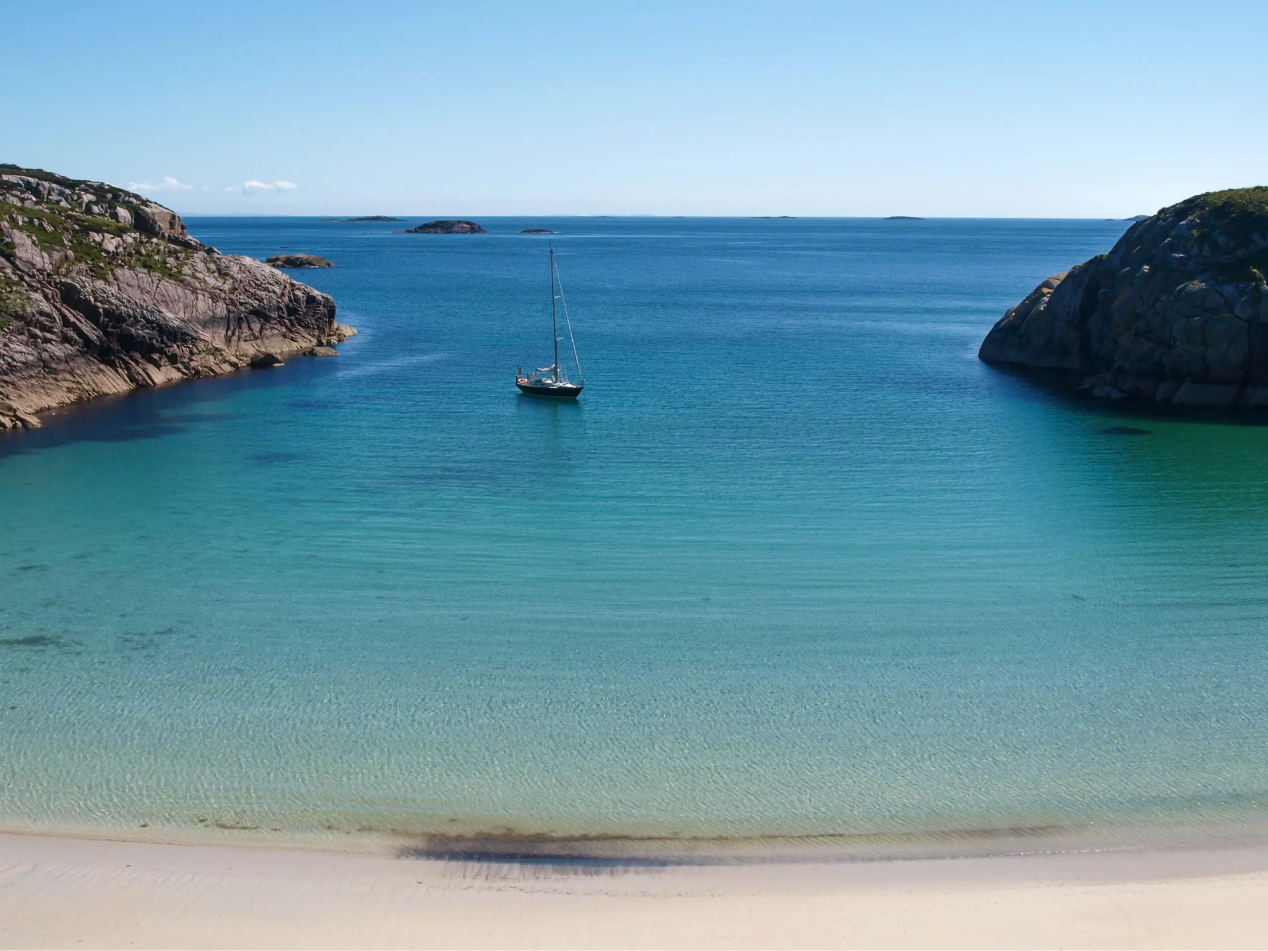 The pristine sea and sand